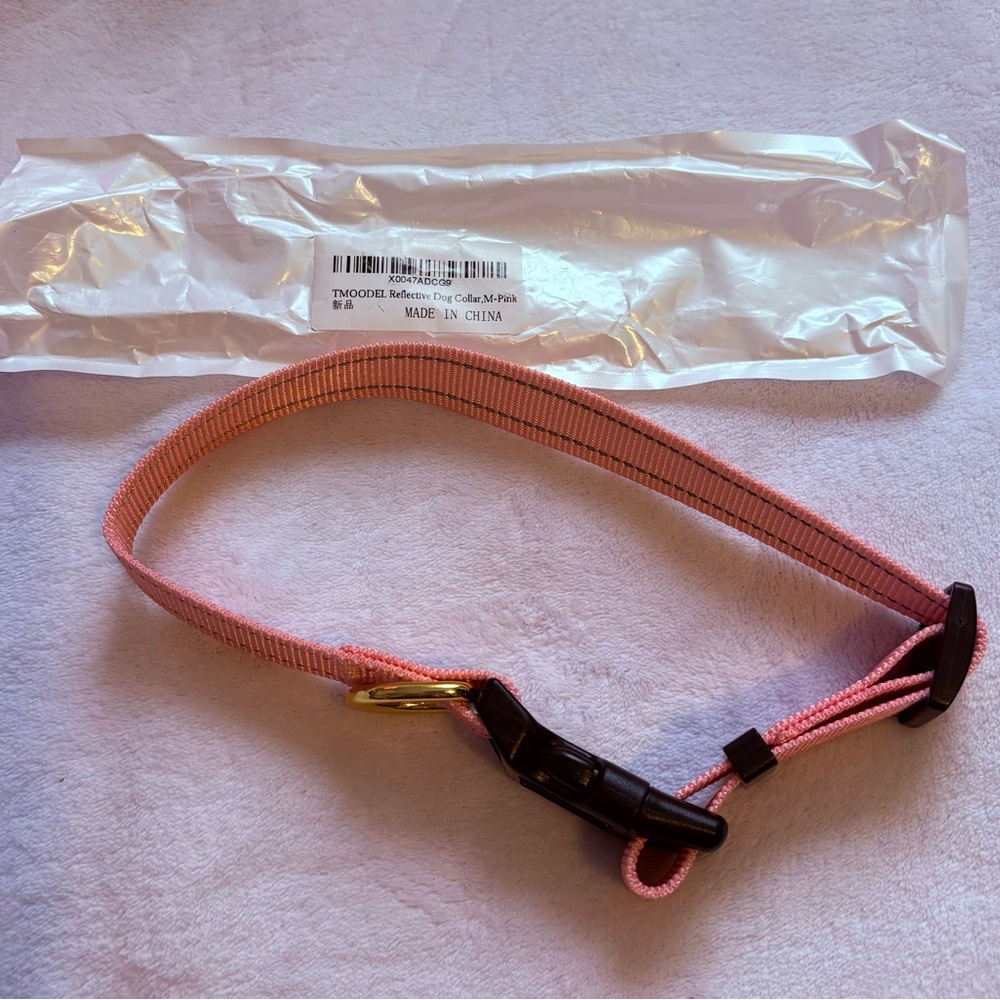 Pink Dog Collar with Black Buckle